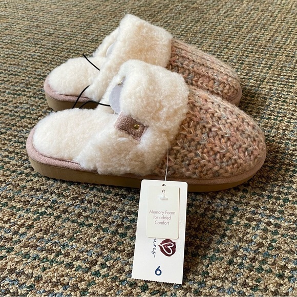 Secret Treasures Slippers Women’s Size 6 Knit Scuff Slip On Indoor-Outdoor New - Picture 5 of 8